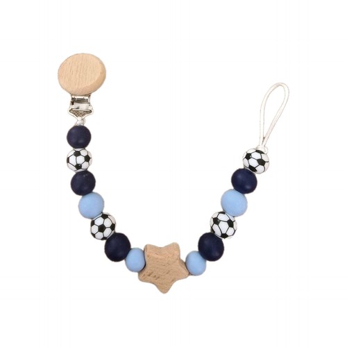 Schnullerkette mit holzclip - schnullerkette,