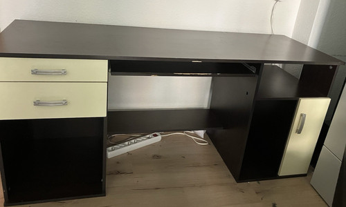 Computertisch schwarz creme - schwarz,
