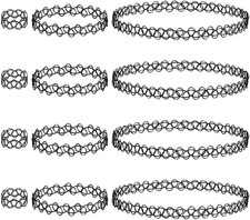 3 Sets Schwarz Halsketten-Set