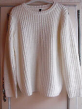 Warmer Wollpulli Wollpullover Sweatshirt M/L Zart Beige Asymetr. Schnitt hinten