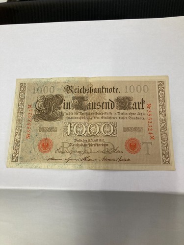 1000 mark reichsbanknote 1910