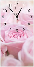 Wallario Wanduhr Rosafarbene Rosenblüten Strauß Blume Blumen rosa pink   Blüten