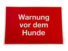 Hinweisschild 300x200mm "Warnung vor dem Hunde" Rot Schild/ KSNr.1