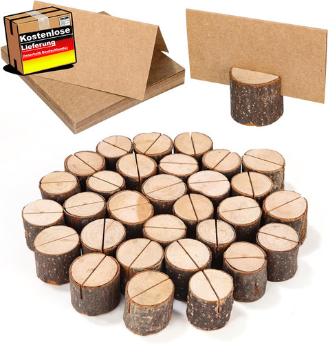 Set mit holz kartenhaltern - set,