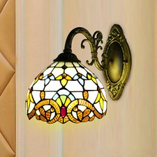 Retro Wandleuchte Landhausstil Tiffany Wandlampe Schlafzimmer Nachttischlampe