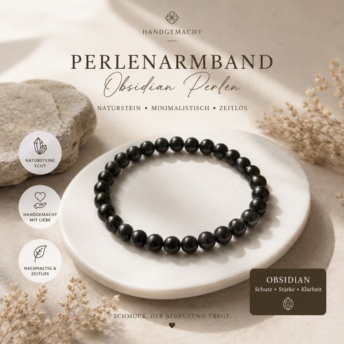 Handgemachtes obsidian armband - handgemachtes, obsidian-armband
