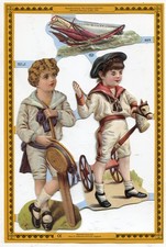 Oblaten scrap die cut chromo /Oblatenbogen MLP A65  Jungs Matrosenanzug