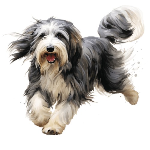 Sticker bearded collie - 3x,