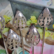 Widmann Antik 6 x Absinth Löffel, Hartglanz versilbert