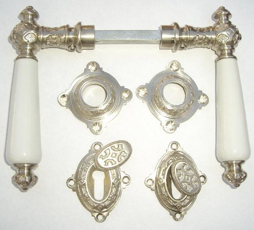 Antik türklinke nickel matt - türklinke,