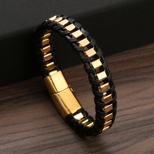 Herren kordelarmband edelstahl - herren,