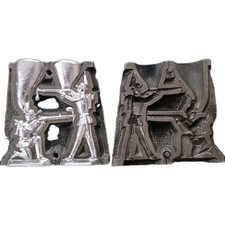 1 Zinngießform - 2 Soldaten beim Schuss. 