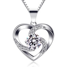 Herz Halskette Damen Silber