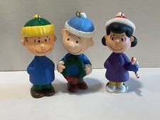 Peanuts Hallmark Ornament 3 x Figur Weihnachten Charlie Brown, Lucy, Linus