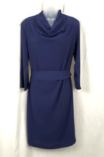 H&M Navy Crêpe Langarm Kleid