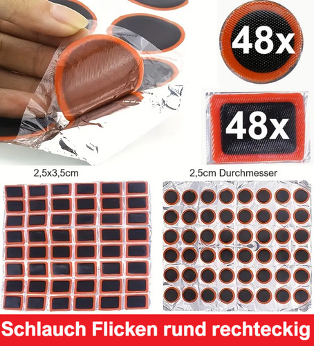 Fahrradflicken rund eckig