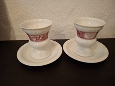 2x Original Asbach Uralt Rüdesheimer Pharisäerbecher mit Unterteller