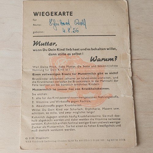 Ddr wiegekarte - ddr,