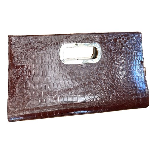 Damen clutch braun kunstleder - braun,