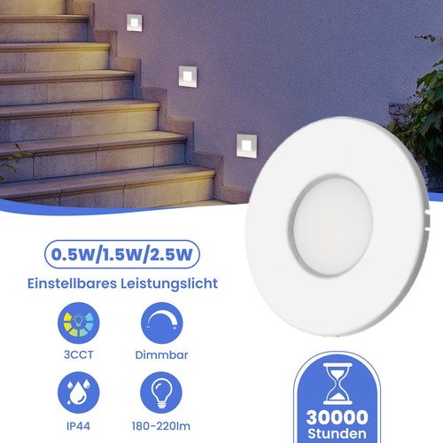 6er led wand - led, wand-einbauleuchte