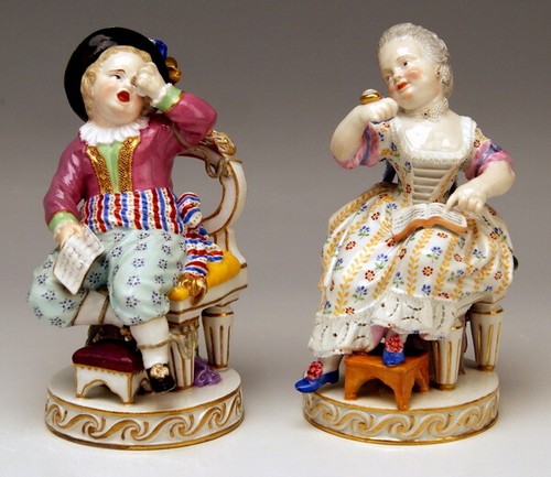 Paar meissen figur knabe - en,