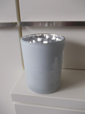 Windlicht Teelichthalter Kerzenglas weiß silber Weihnachten Tannen Hirsche