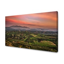 Leinwandbild Natur Panorama mit roten Wolken Größe: 40x30 cm bis 120x80 cm.