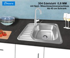 1x Spülbecken Edelstahl 304