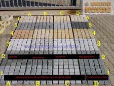 Pflastersteine Granit Basalt Pflaster Bogenpflaster auf Netz 50x50 cm geklebt