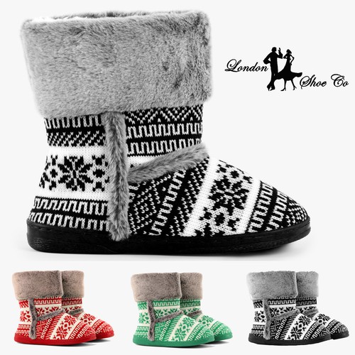 Damen luxus fairisle stiefel - fairisle,