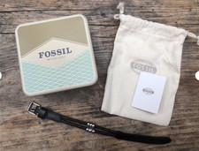 FOSSIL Herren Armband Leder/Leather Schwarz – Ungetragen NEU