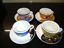 4 Kaffeetassen mit Unterteller Bunt – Modern