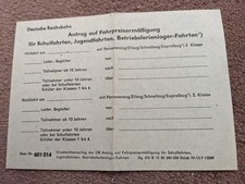 Fahrkarten, Antrag auf