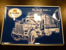 Flensburger Bier Blechschild 30x21cm Bierlaster mit Flaschen von 1957- 1964