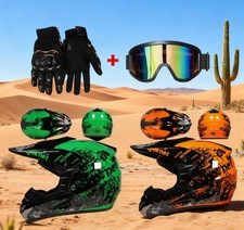 Motohelm Integralhelm M/L/XL Brille Crosshelm Handschuhe Motorcross Helme