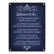 Metallschild mit Spruch