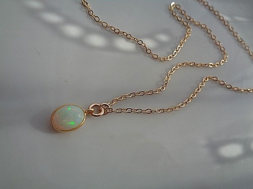 Gold kette opal anhänger - gold, 14k