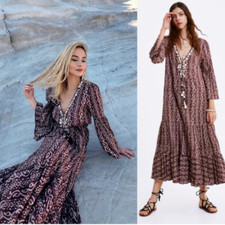 ZARA BOHO HIPPIE MAXIKLEID