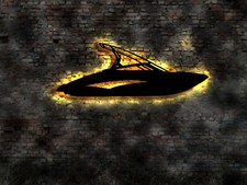 LED Wandbild Deko Boot
