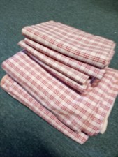 Antike Bauernbettwäsche Karo Rot/Weiß 4 Kissen und 2 Bezüge