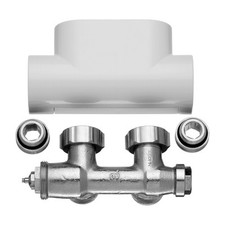 Kermi Ventilhahnblock Set E-w Eckform Blende weiß