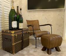 Echtleder braun Feature Akzent Sessel - Vintage Retro Modern Designer