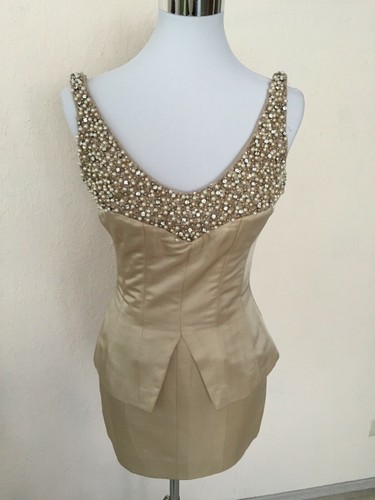 Abendkleid beige couture - abendkleid,