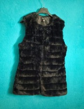 Weiche Fake Fur Weste von Amisu, Gr. 34, schwarz