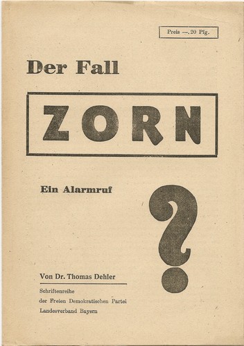 Altes heft der fall zorn - der, ein
