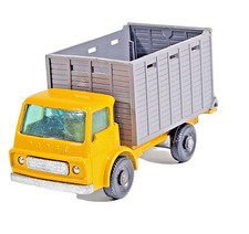 Vintage Matchbox Lesney 37C Dodge Cattle Truck Yellow Cab graue Karosserie ohne OVP
