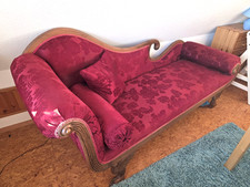 Chaiselongue Recamiere, Sofa-Ensemble im Biedermeier-/Kolonialstil, stilvoll