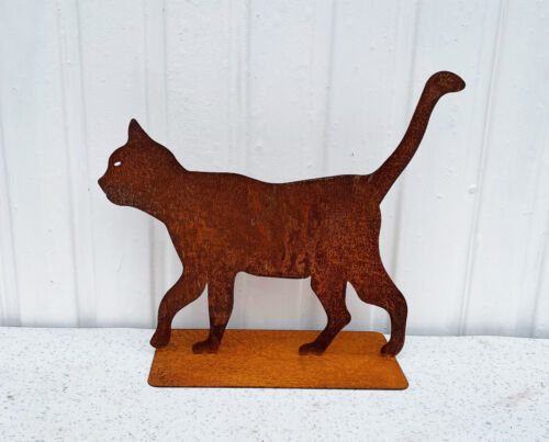 Katze gehend 35x40cm edelrost - katze,