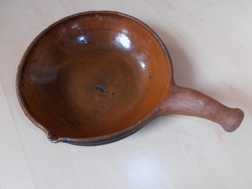 Alte terracotta pfanne topf - alte,