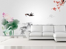 3D Lotus Schwalbe Q928 Tapete